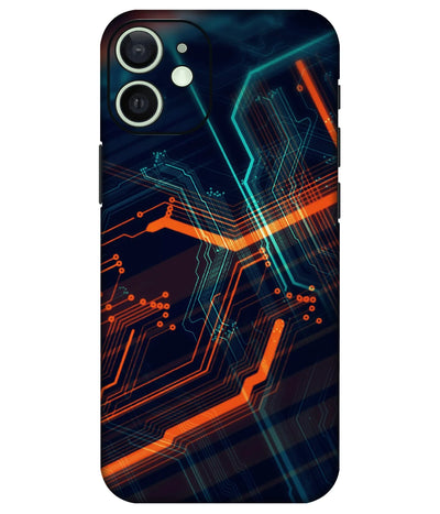 Image of a phone case featuring a mobile skin with a graphic design.