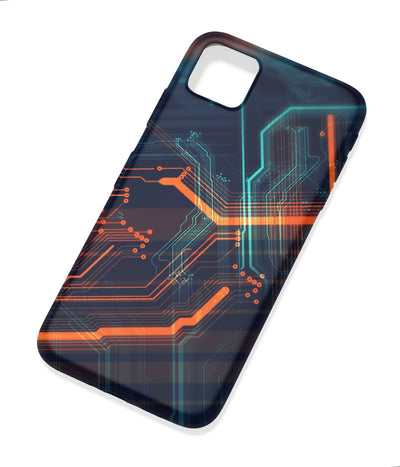 An angled view of a soft silicone case featuring a colorful design.