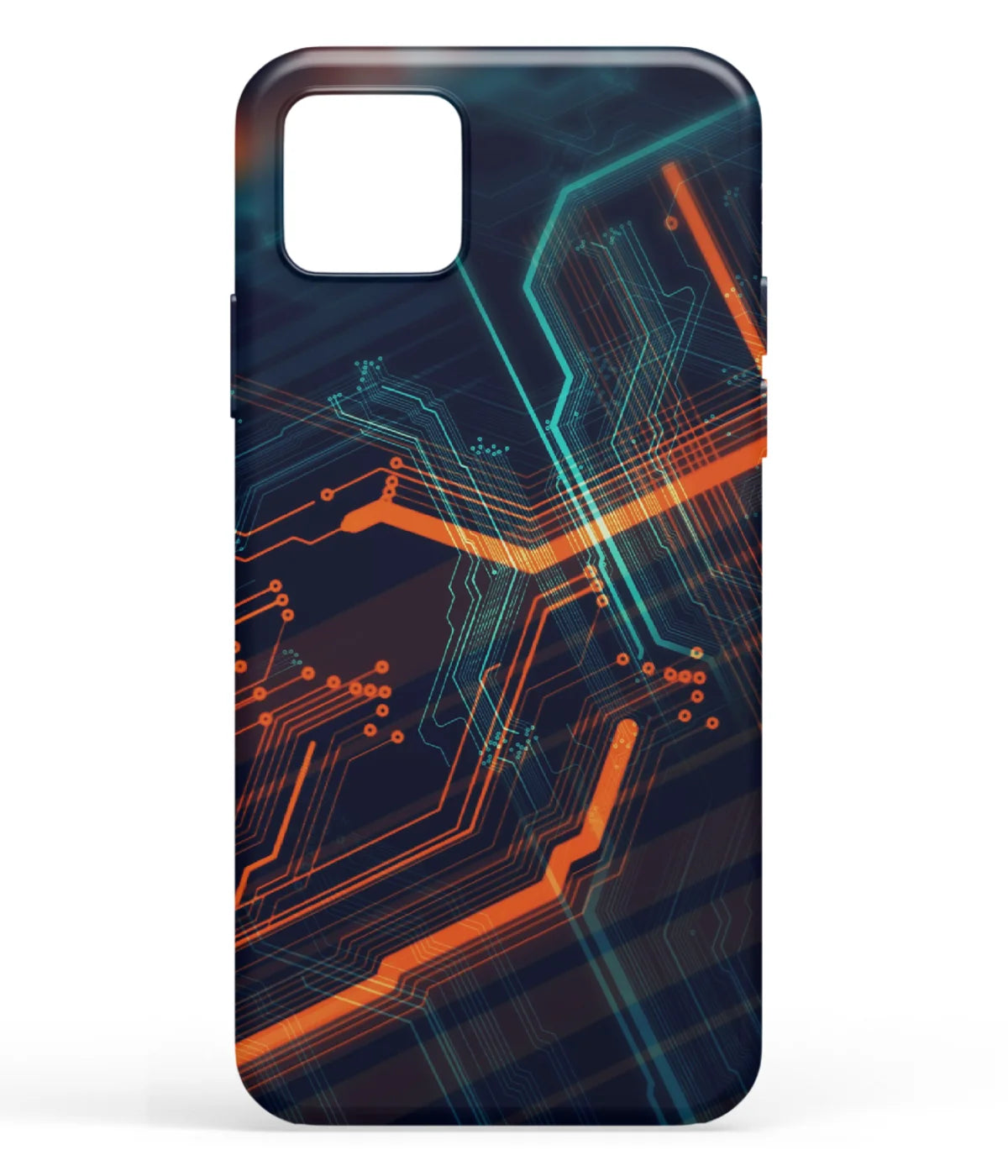 A front-on view of soft silicone phone case with a colorful design.