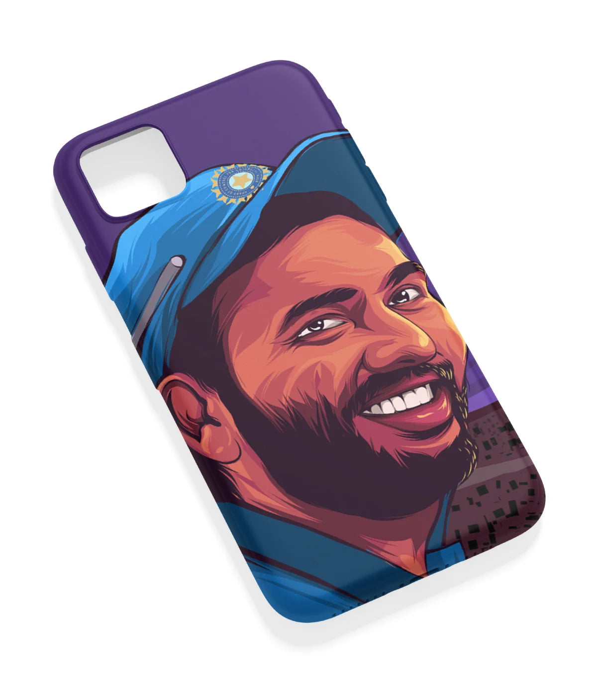 An angled view of a soft silicone case featuring a vibrant design.