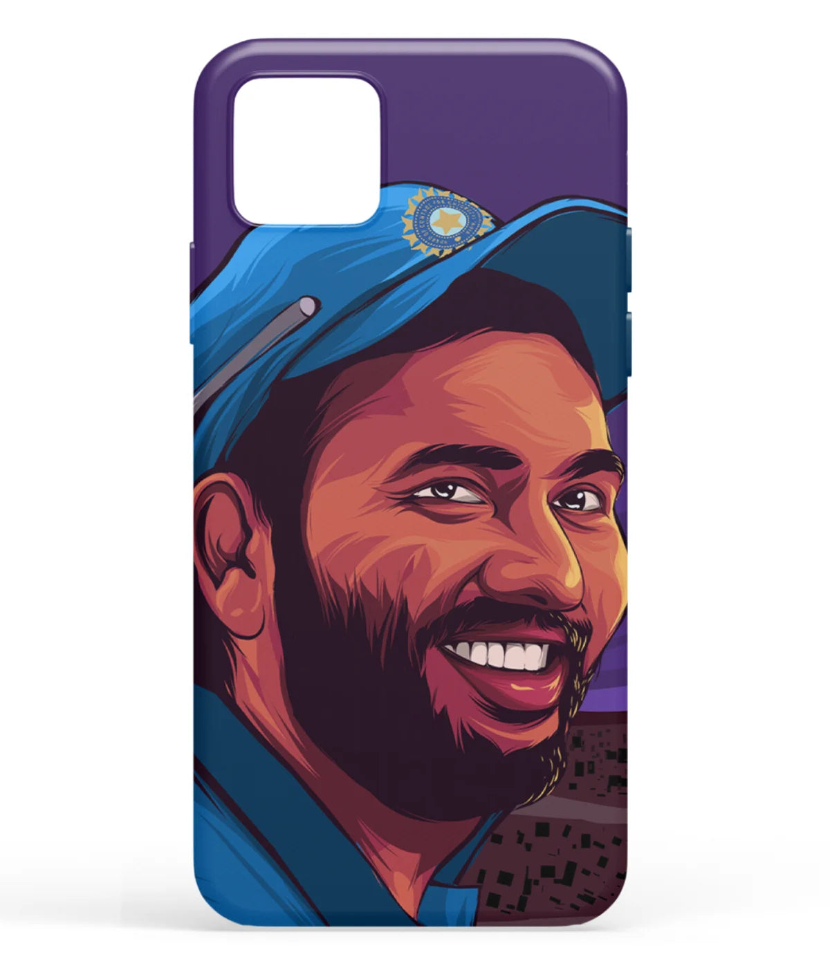 A front-on view of soft silicone phone case with a colorful design.