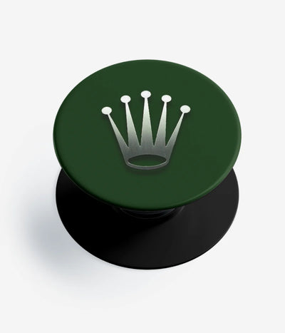 A top-down view of a phone grip holder on a clean white background