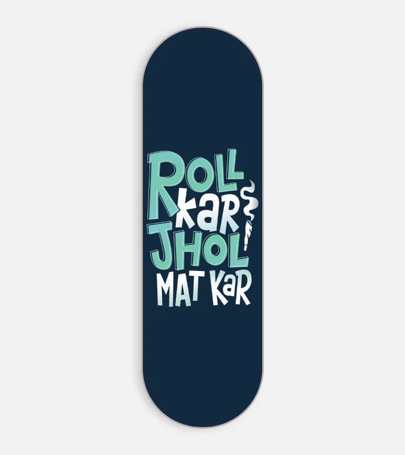 Mobile phone grip slider with a colorful design on a white background