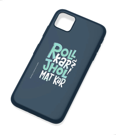 An angled view of a soft silicone case featuring a colorful design.