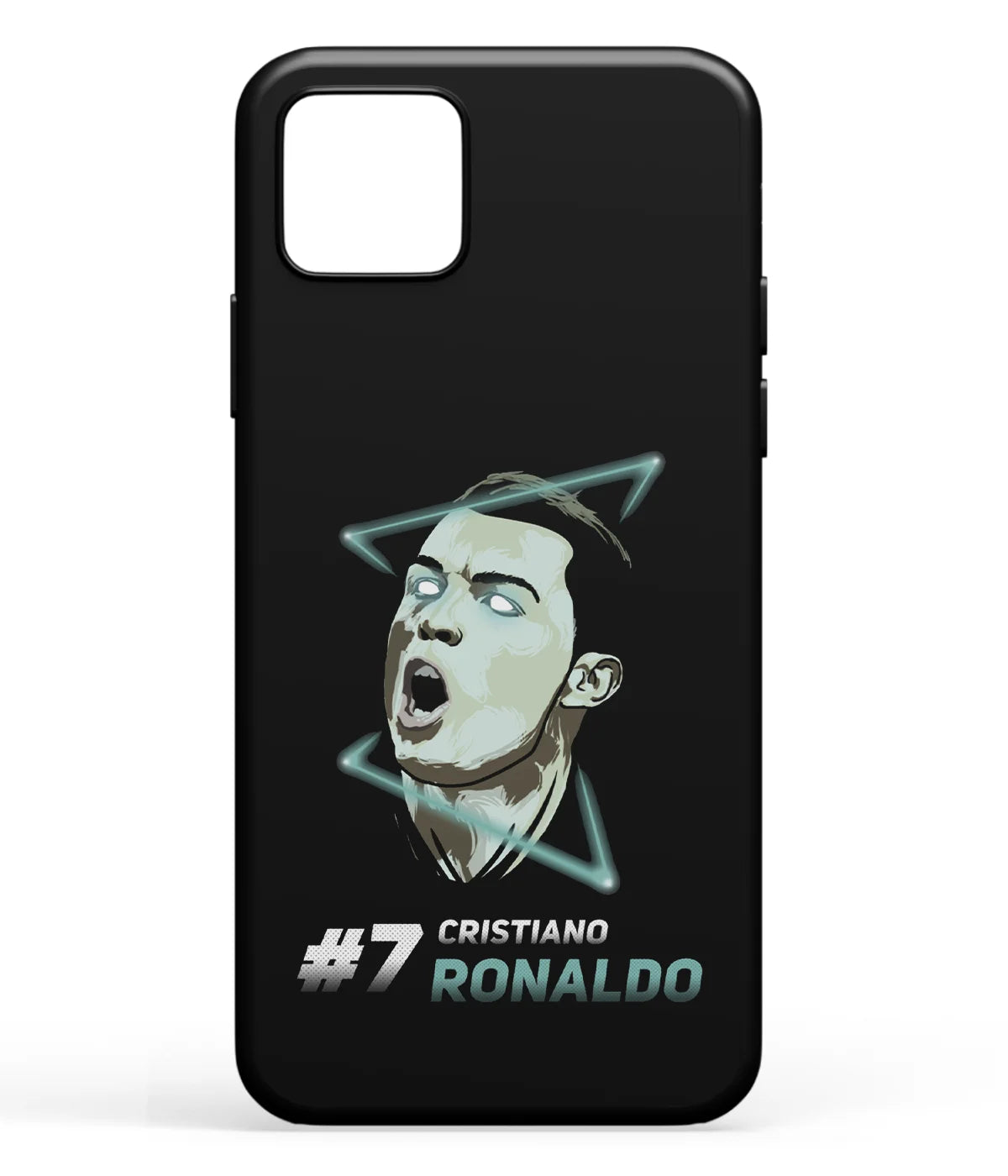 A front-on view of soft silicone phone case with a colorful design.