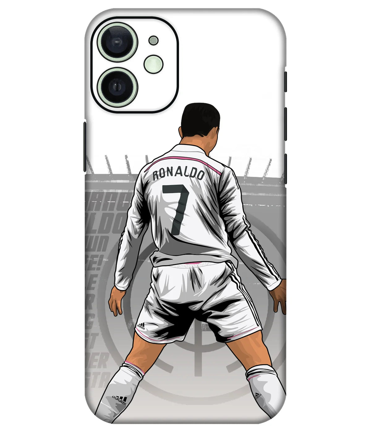 Image of a phone case featuring a mobile skin with a graphic design.