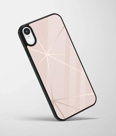 An angled view of a glass phone case featuring a vibrant design.