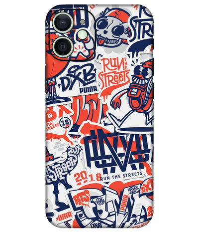 Image of a phone case featuring a mobile skin with a graphic design.