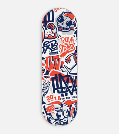 Mobile phone grip slider with a colorful design on a white background
