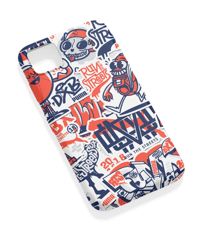 An angled view of a soft silicone case featuring a vibrant design.