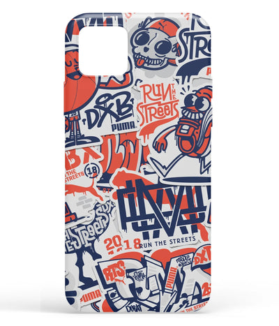 A front-on view of soft silicone phone case with a colorful design.