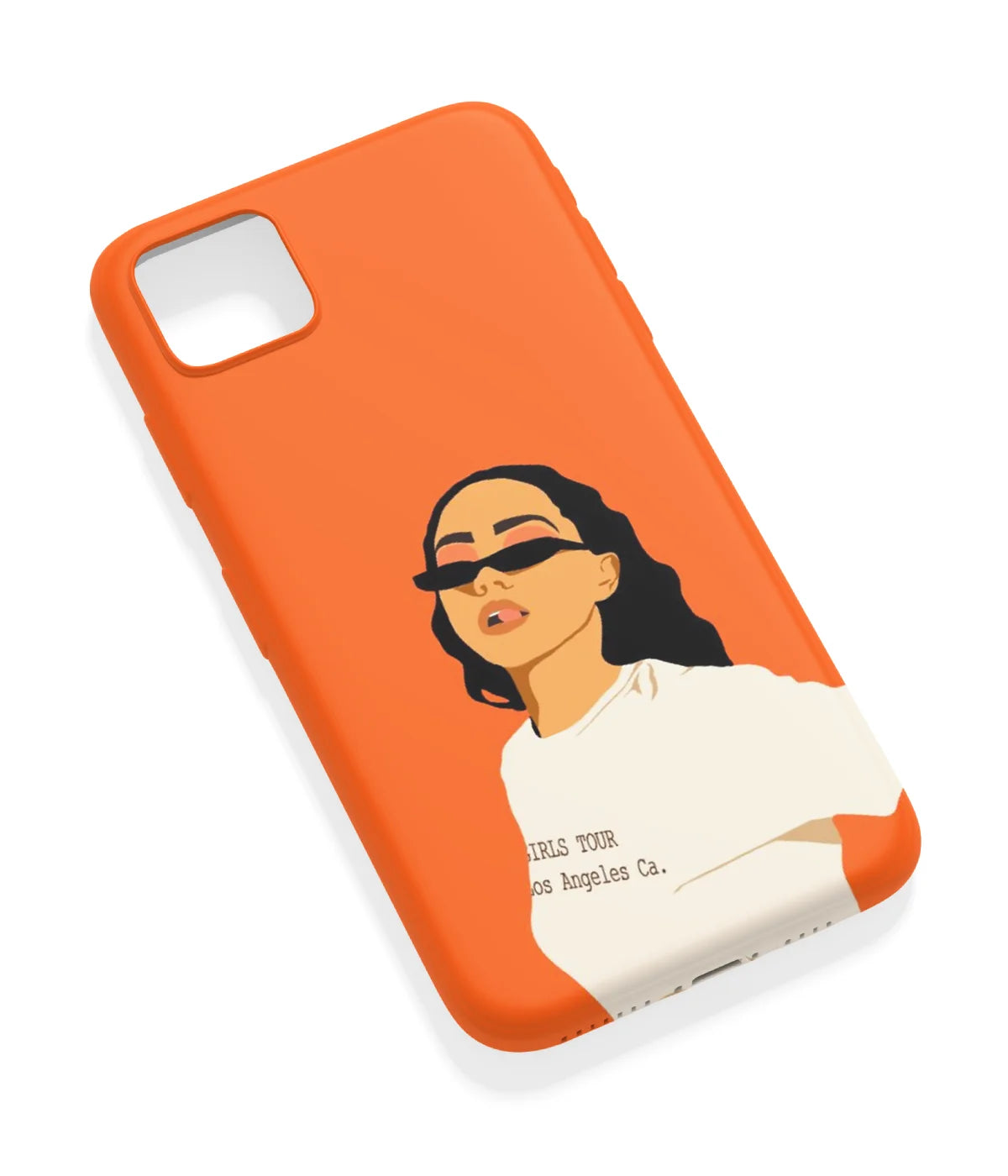 An angled view of a soft silicone case featuring a vibrant design.
