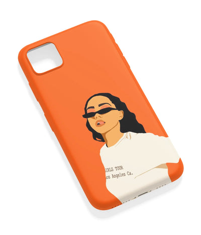 An angled view of a soft silicone case featuring a vibrant design.