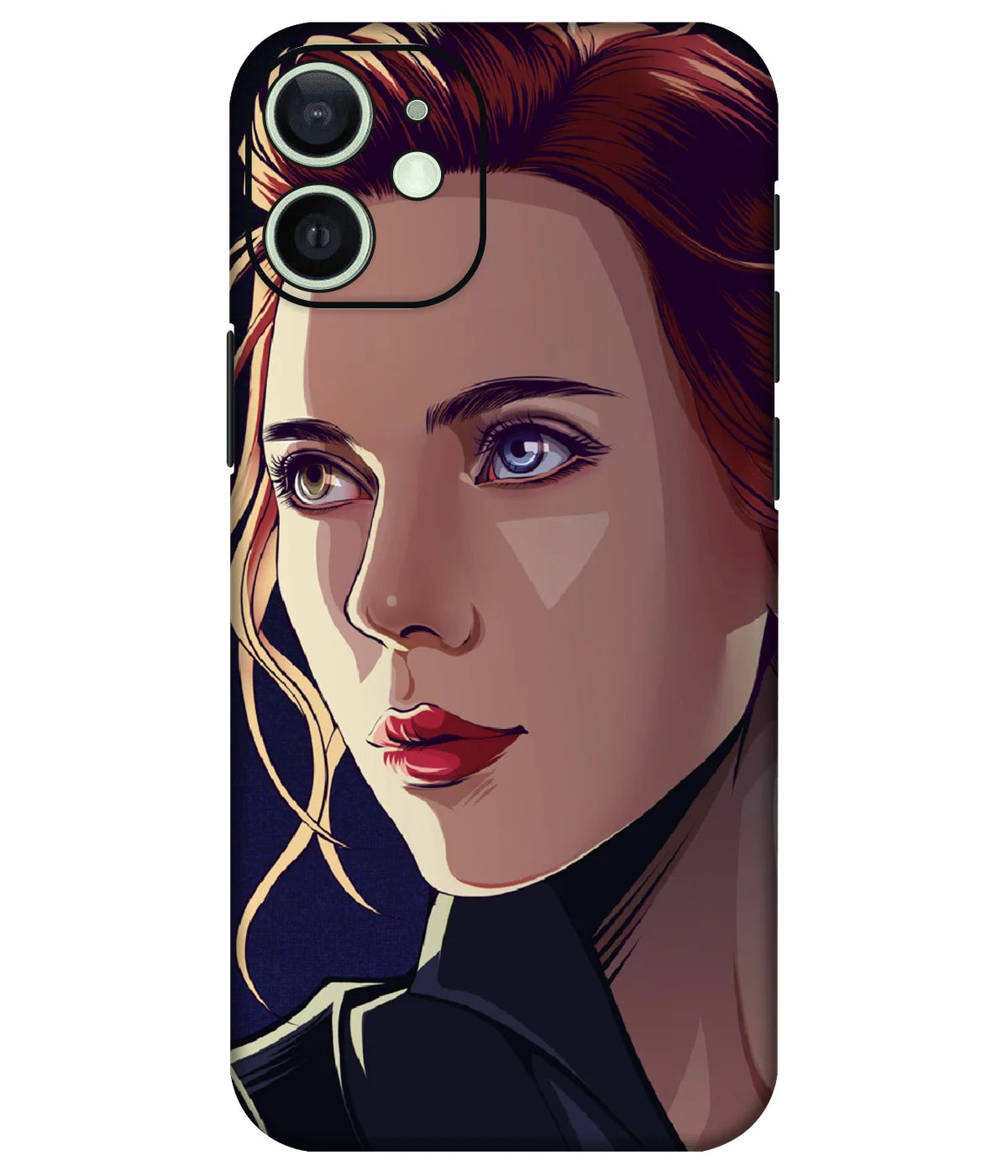 Image of a phone case featuring a mobile skin with a graphic design.