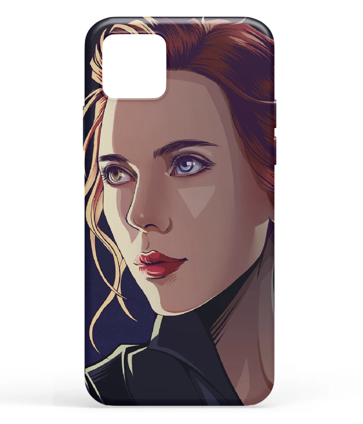 A front-on view of soft silicone phone case with a colorful design.