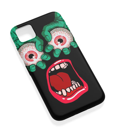 An angled view of a soft silicone case featuring a vibrant design.