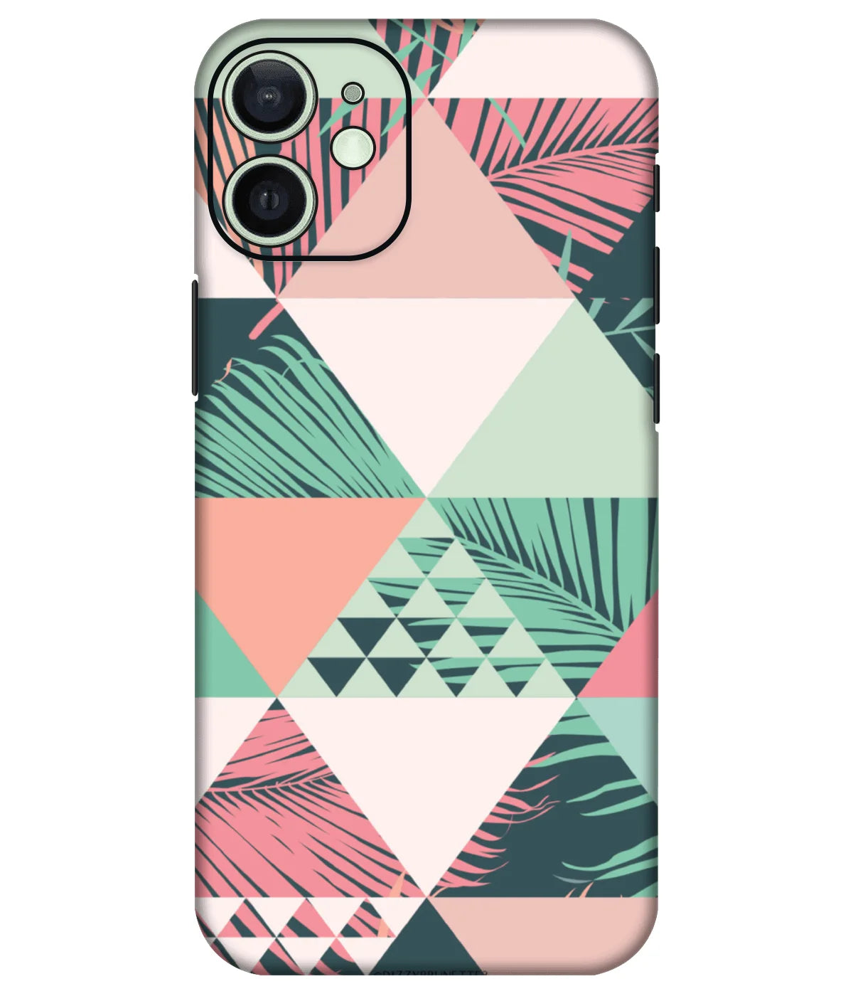 Image of a phone case featuring a mobile skin with a graphic design.