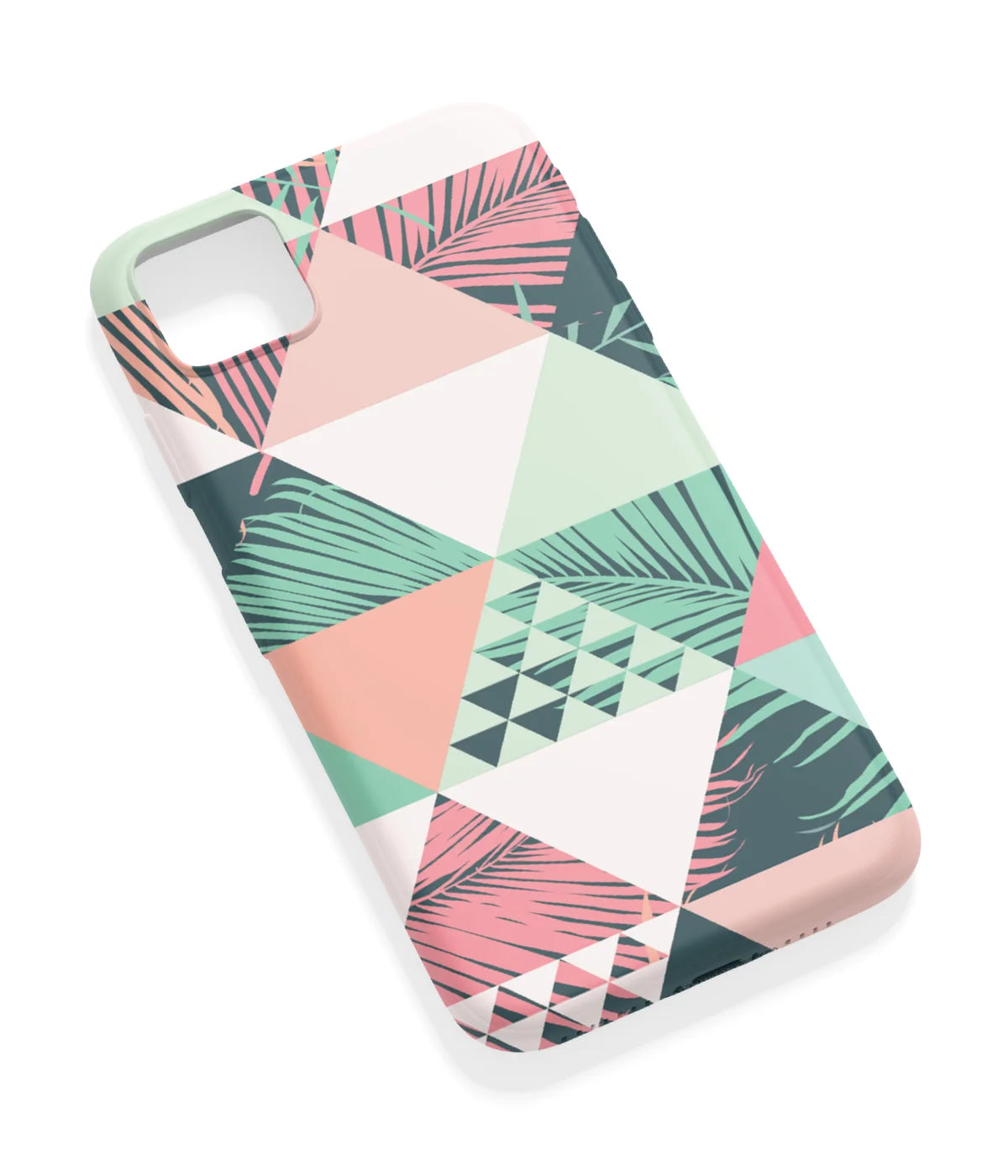 An angled view of a soft silicone case featuring a vibrant design.