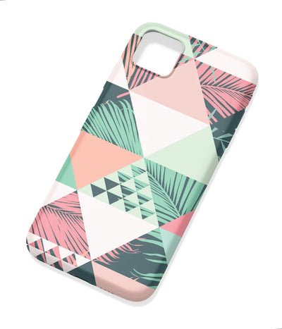 An angled view of a soft silicone case featuring a colorful design.