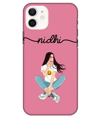 A product shot of a slim hard case with a customizable name.