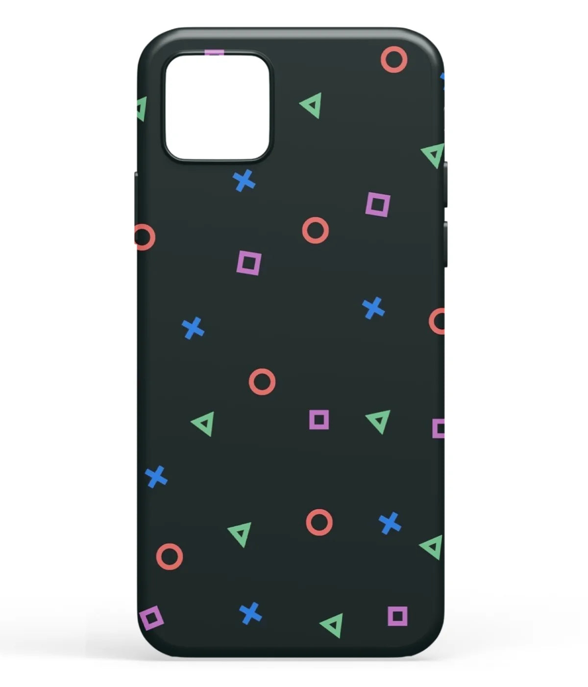 A front-on view of soft silicone phone case with a colorful design.