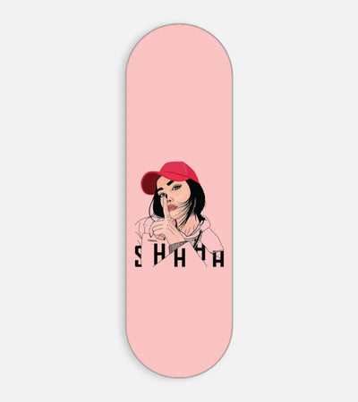 Mobile phone grip slider with a colorful design on a white background