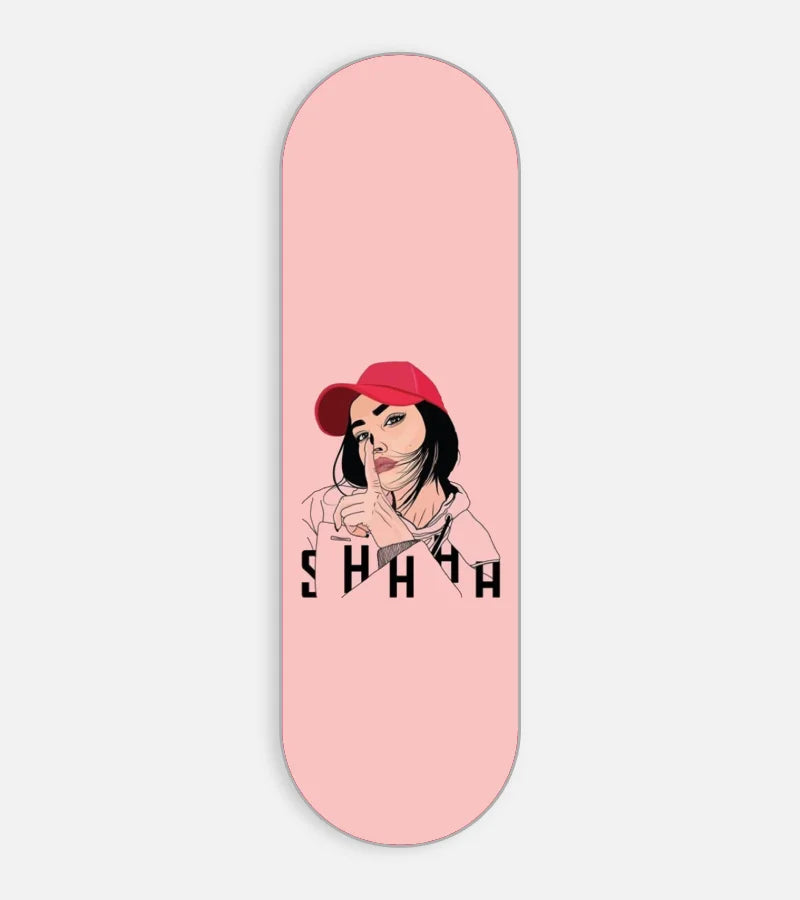 Shhh Girl Art Phone Grip Slider