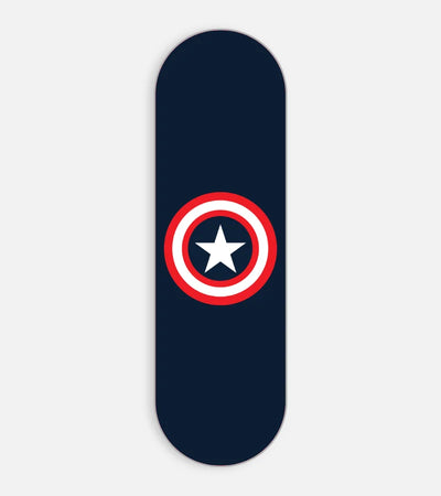 Mobile phone grip slider with a colorful design on a white background