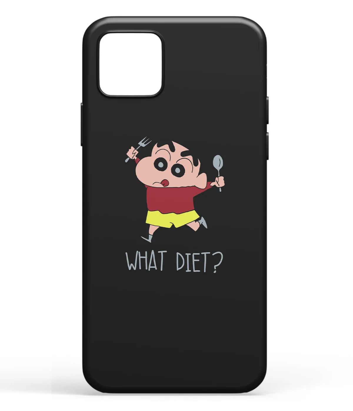 A front-on view of soft silicone phone case with a colorful design.