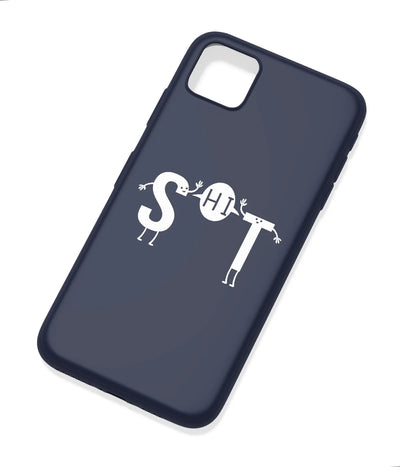 An angled view of a soft silicone case featuring a colorful design.
