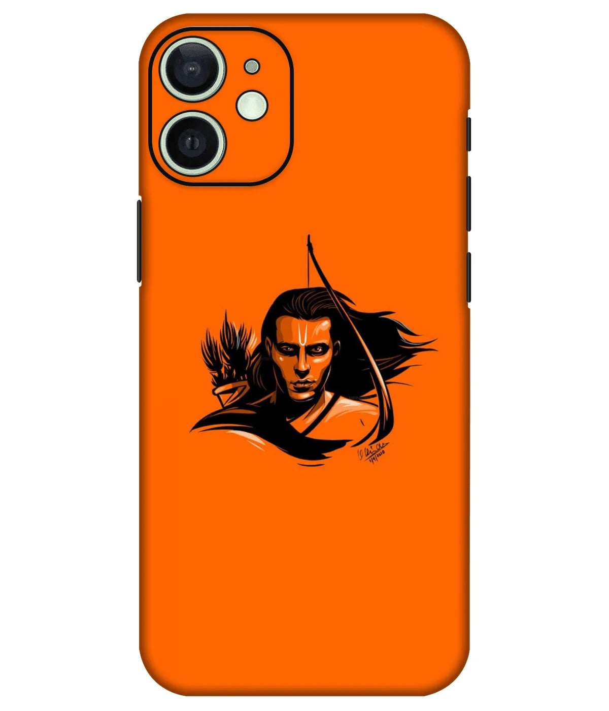 Image of a phone case featuring a mobile skin with a graphic design.
