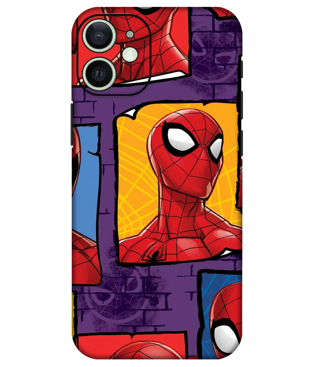 Image of a phone case featuring a mobile skin with a graphic design.