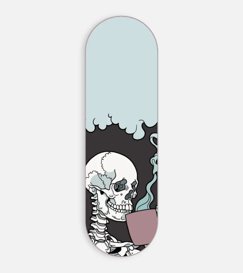 Skeleton Drinking Coffee Phone Grip Slider