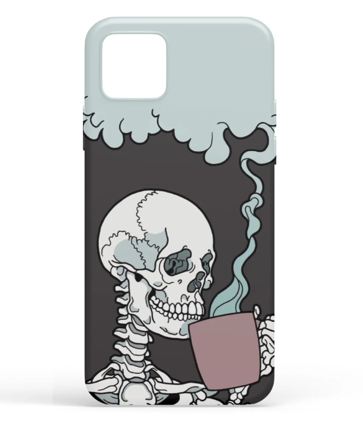 A front-on view of soft silicone phone case with a colorful design.