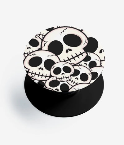 A top-down view of a phone grip holder on a clean white background