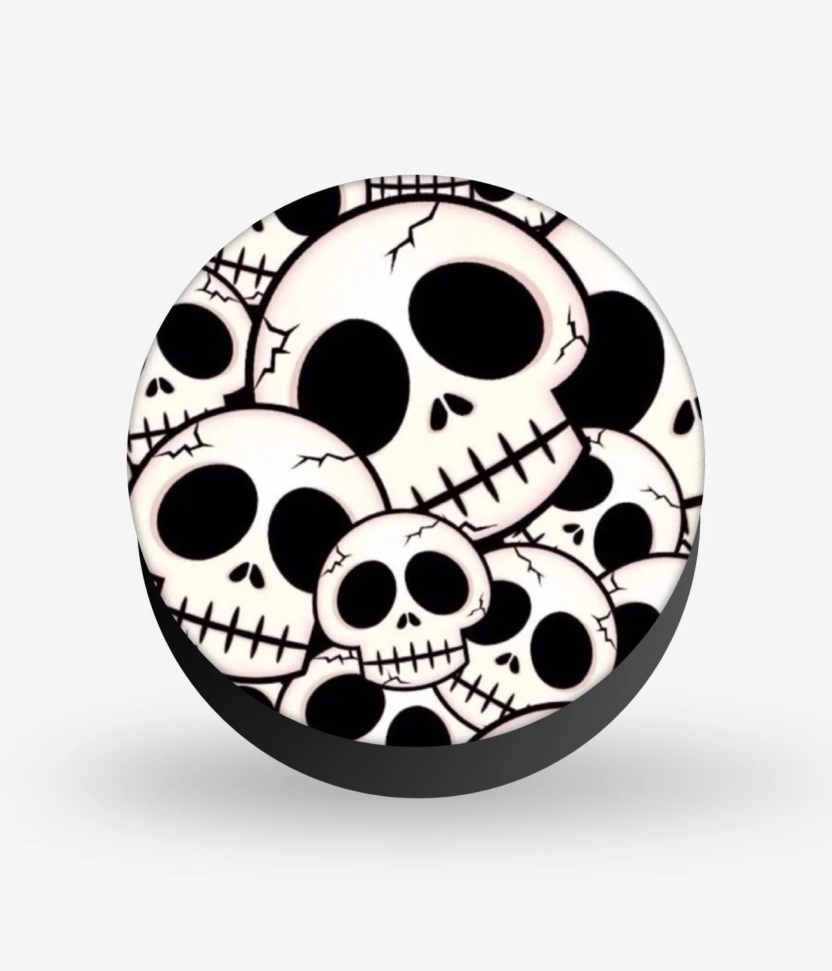 Mobile phone grip with a colorful design on a white background