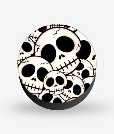 Mobile phone grip with a colorful design on a white background