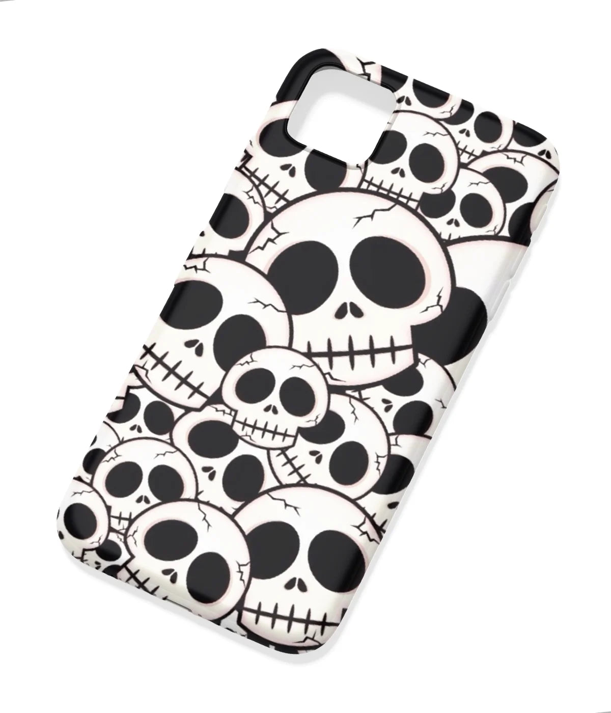 An angled view of a soft silicone case featuring a colorful design.