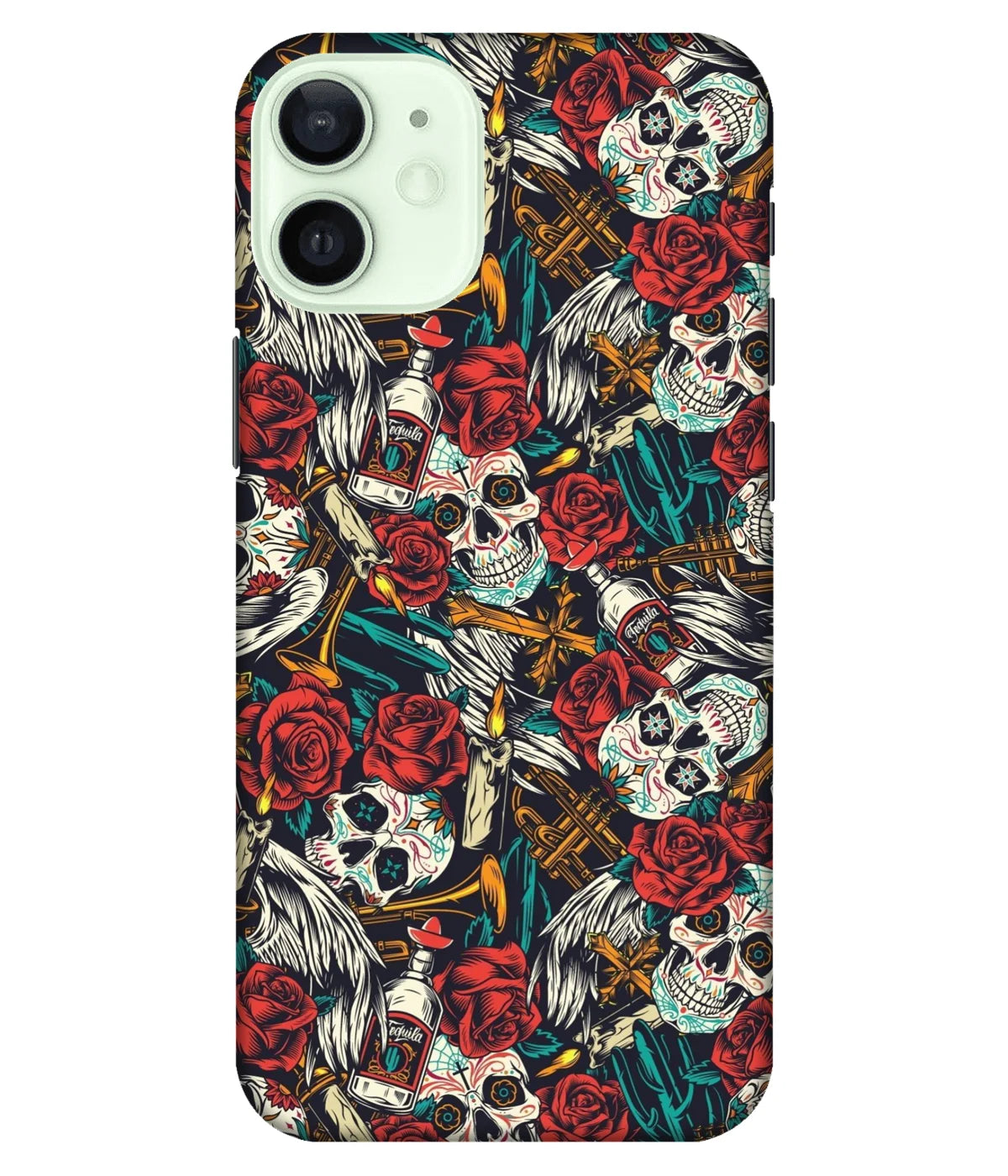 A product shot of a slim hard case with a colorful design.
