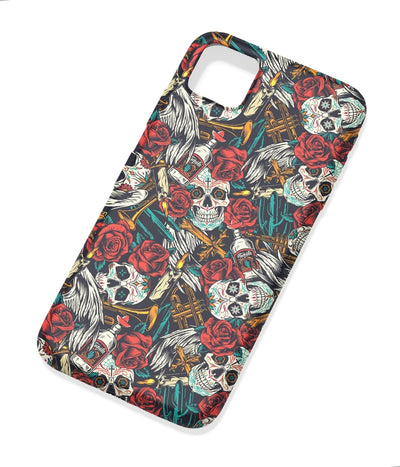 An angled view of a soft silicone case featuring a colorful design.