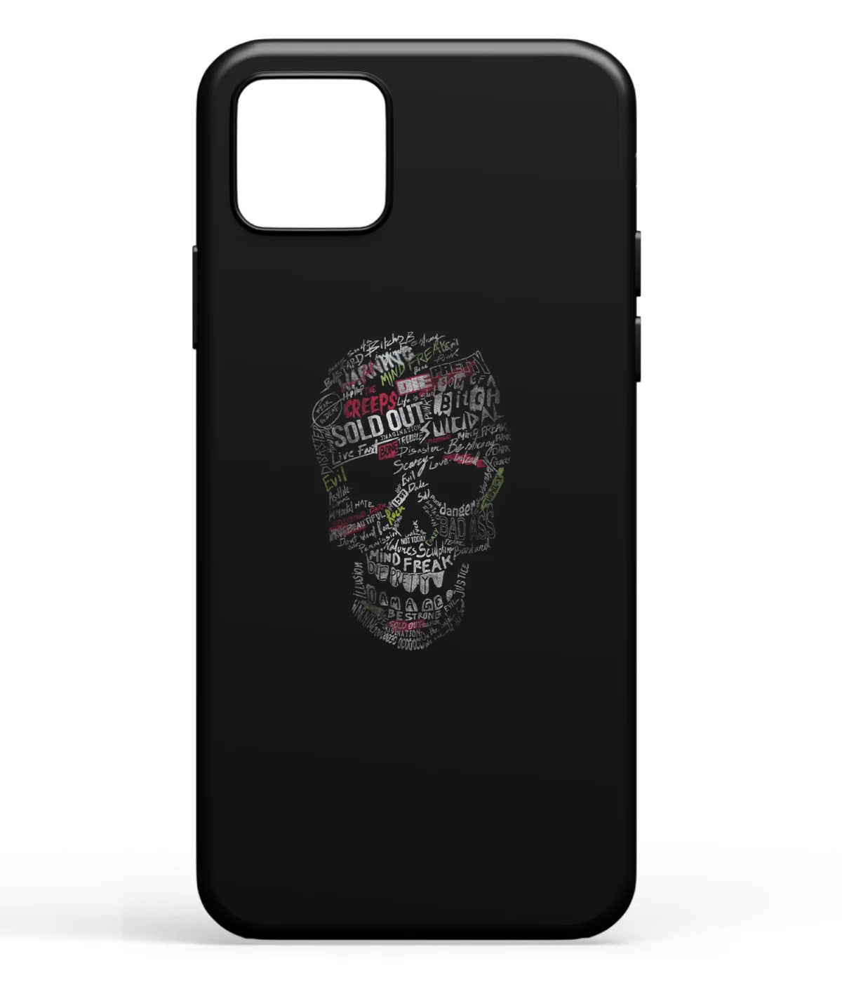 A front-on view of soft silicone phone case with a colorful design.