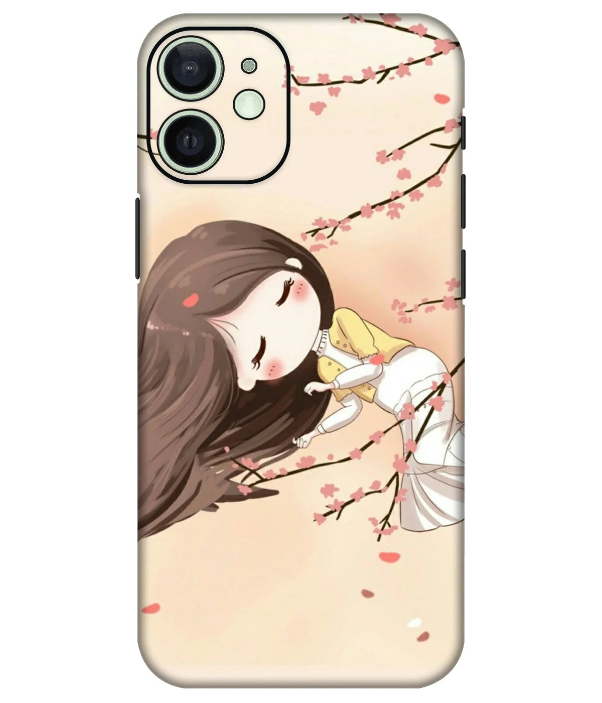 Image of a phone case featuring a mobile skin with a graphic design.
