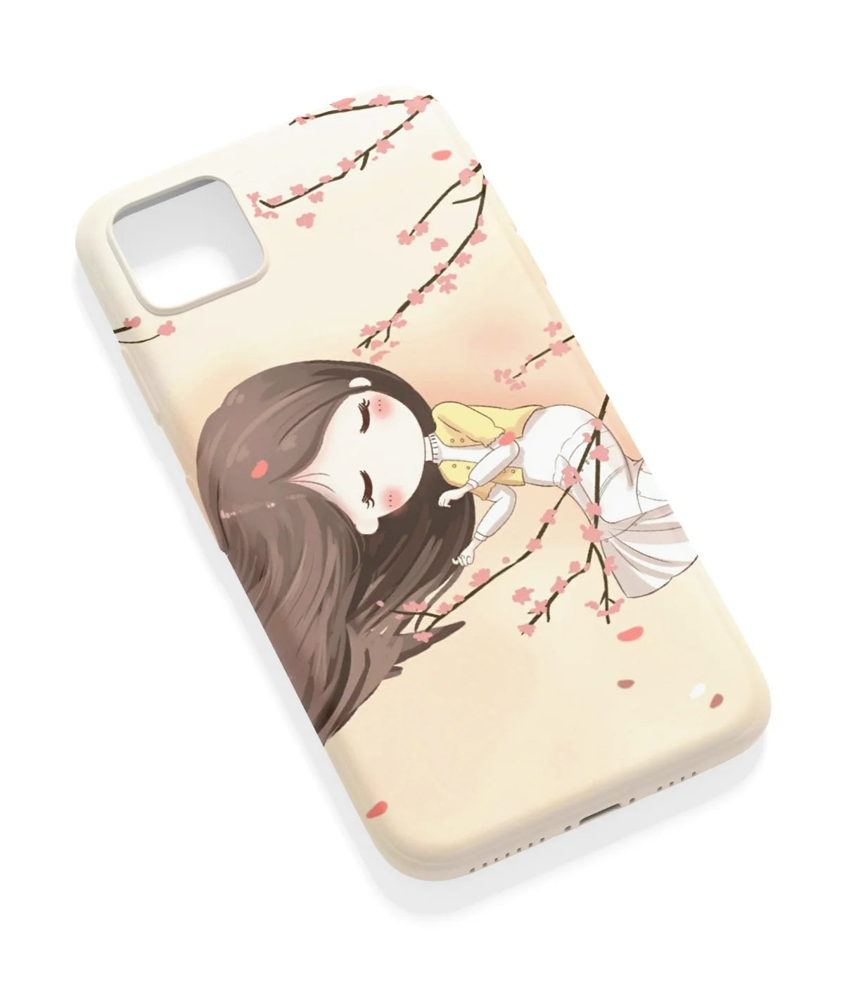 An angled view of a soft silicone case featuring a vibrant design.