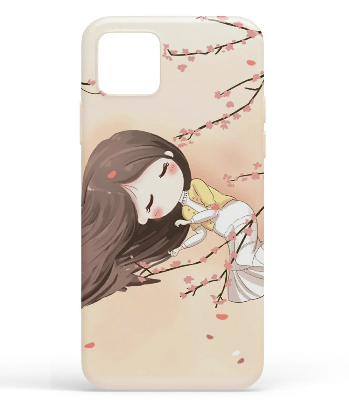A front-on view of soft silicone phone case with a colorful design.