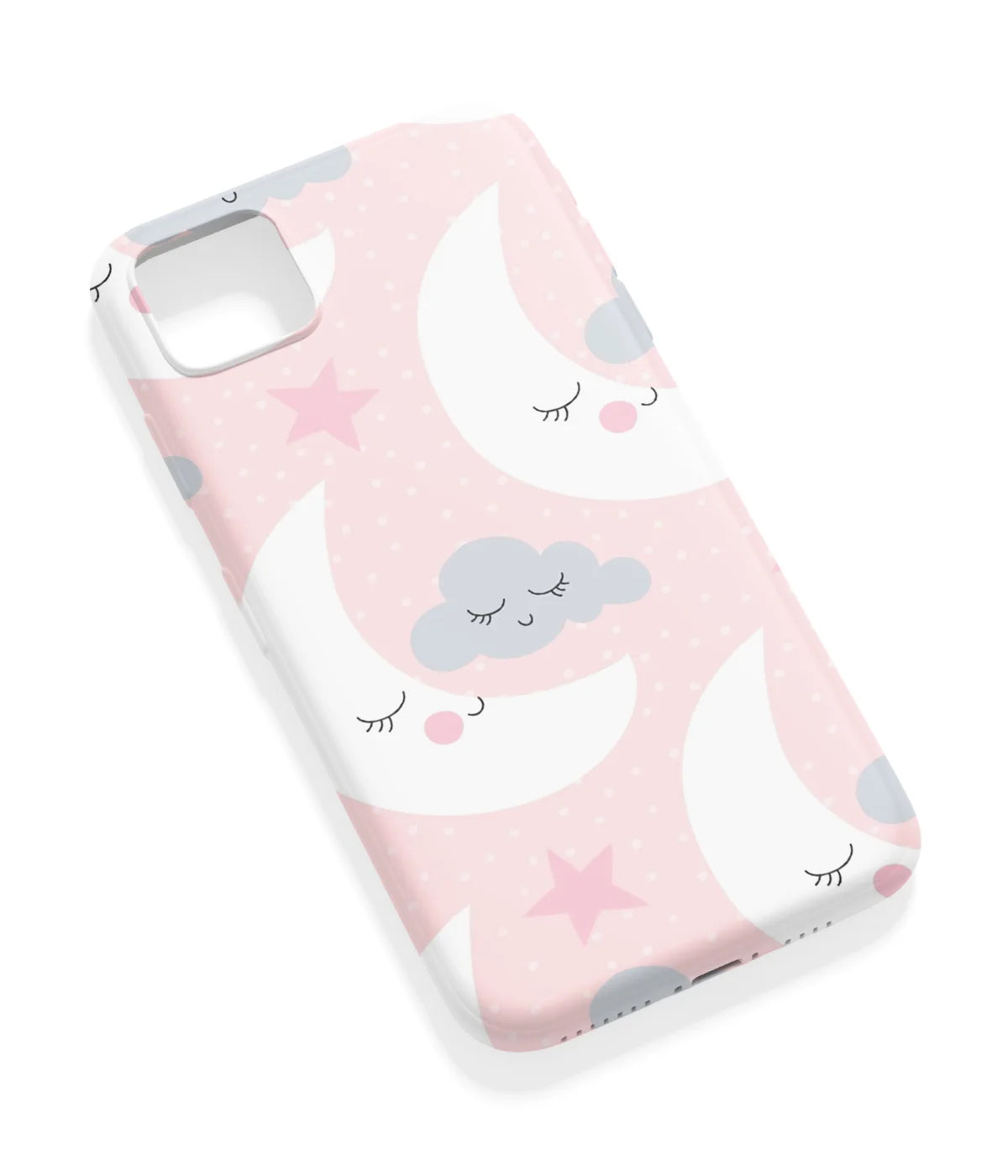 An angled view of a soft silicone case featuring a vibrant design.