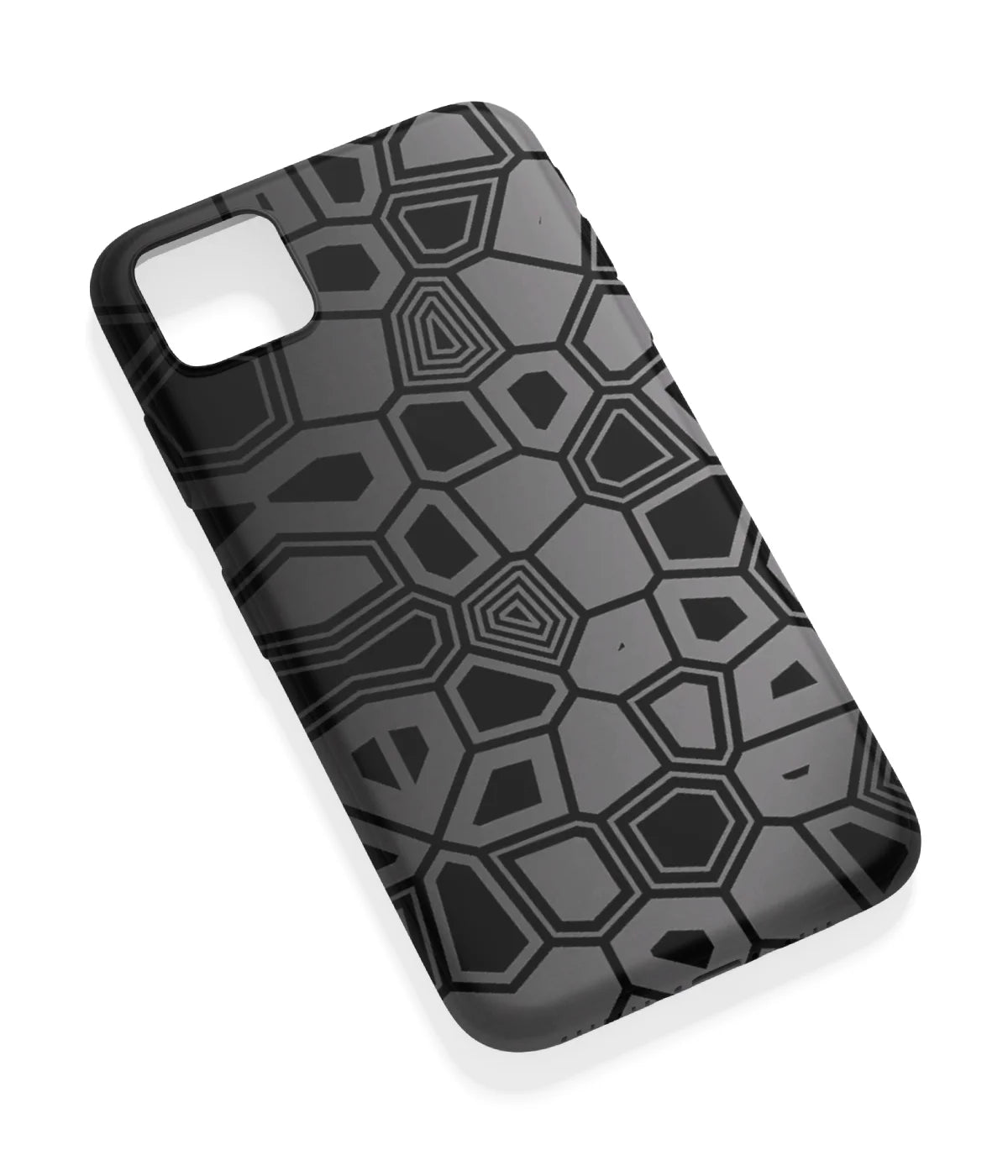 An angled view of a soft silicone case featuring a vibrant design.