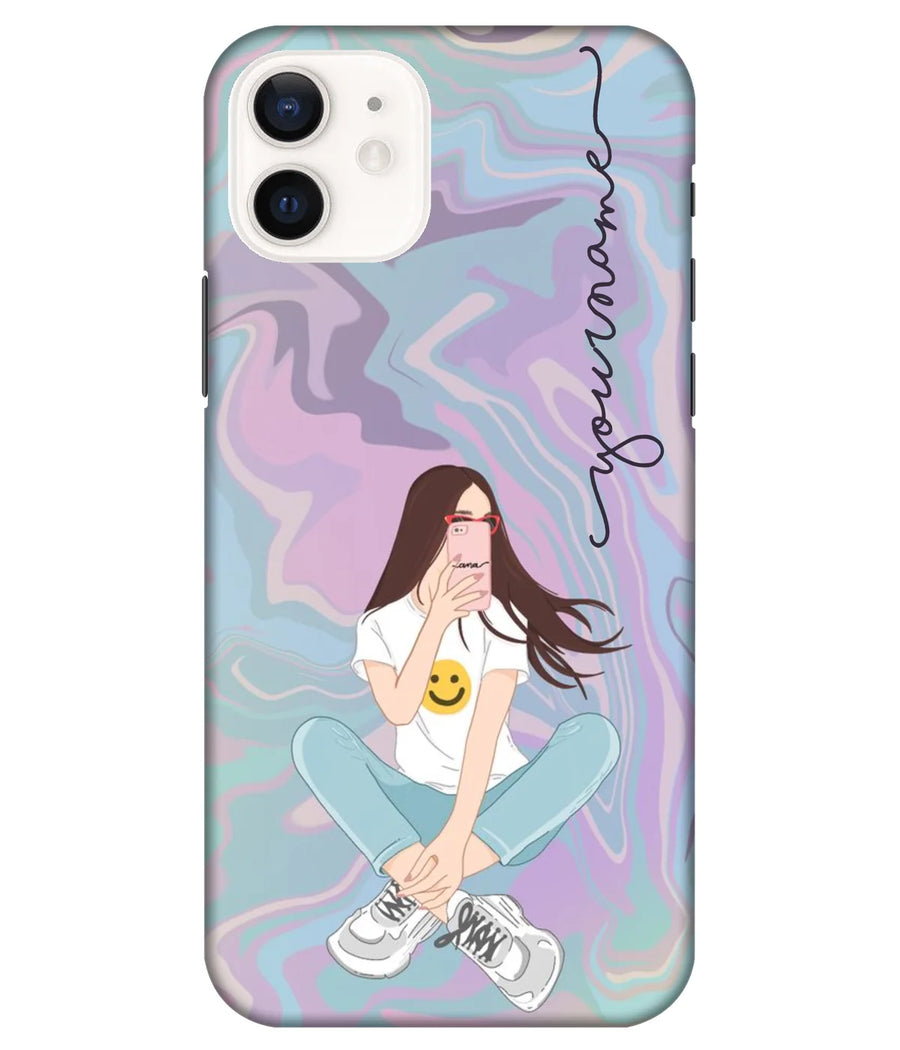 Smiley T-Shirt Girl Slim Hard Custom Name Case