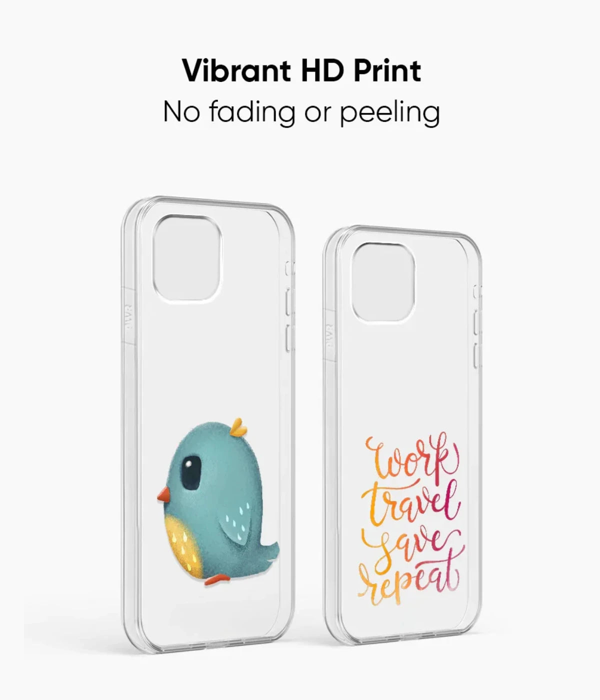 A product image highlighting the vibrant, fade-resistant print of a soft silicone phone case.