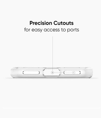 An image showcasing soft silicone phone case's precision cutouts for easy access to ports on a white background.
