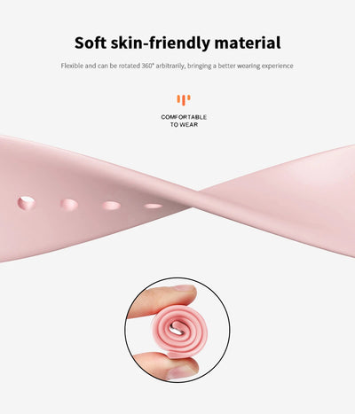 Apple liquid silicone watch-band demonstrating the soft skin-friendly material.